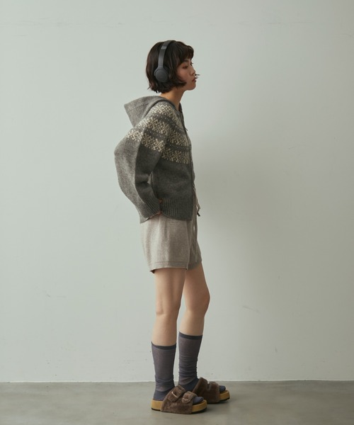 nordic hood zip knit cardigan / ノルディックフードジップニット