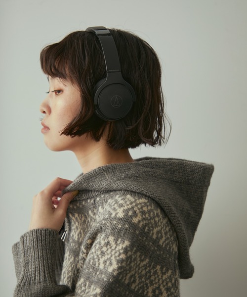 full/fill.（フルフィル）の「nordic hood zip knit cardigan / ノルディックフードジップニットカーディガン（ニット/セーター・レディース・グレー/アイボリー・FREE）」の8枚目の写真