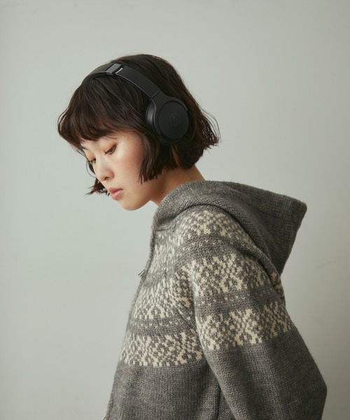 新品 ラッセルノ ジップアップニットフーディー (5/L) Ⓗ nordic hood zip knit cardigan / ノルディックフードジップニット