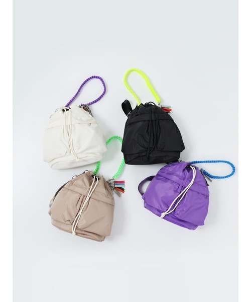 cheek(BAG)(チーク)の「【cheek】kinchaku code 2 way tote(トートバッグ・レディース・ブラック/ホワイト/パープル/ベージュ・FREE)」の18枚目の写真