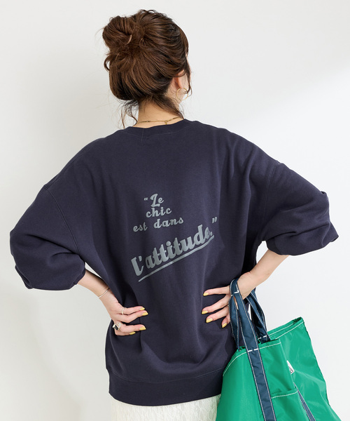 ウォッシャブル / バックプリントプルオーバー（スウェット