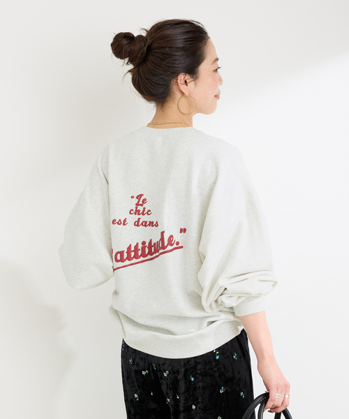 B.C STOCK（ベーセーストック）の「ウォッシャブル / バックプリントプルオーバー（スウェット・レディース・ネイビー/ボルドー/グレー・FREE）」の9枚目の写真