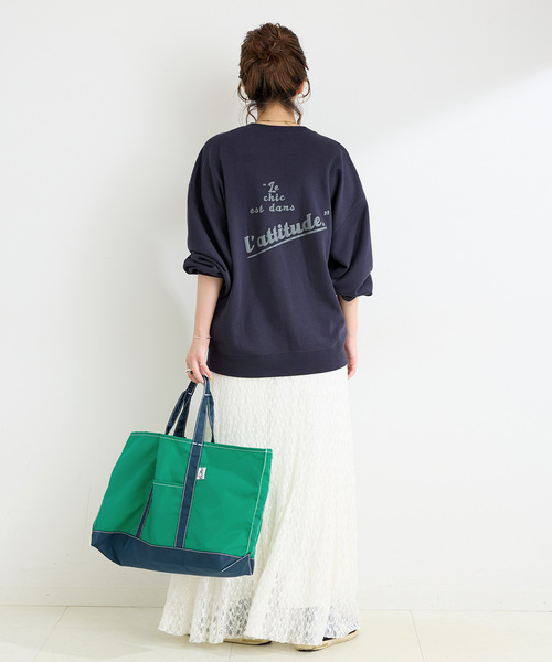 B.C STOCK（ベーセーストック）の「ウォッシャブル / バックプリントプルオーバー（スウェット・レディース・ネイビー/ボルドー/グレー・FREE）」の13枚目の写真