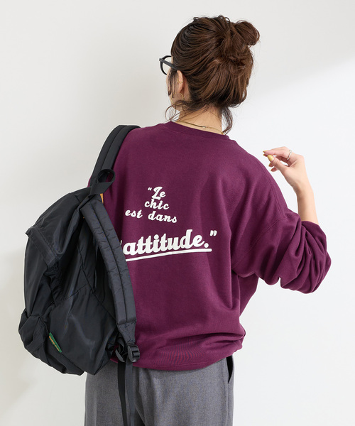 B.C STOCK（ベーセーストック）の「ウォッシャブル / バックプリントプルオーバー（スウェット・レディース・ネイビー/ボルドー/グレー・FREE）」の22枚目の写真