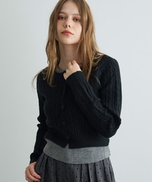 バイカラーニットカーディガン / Bi-Color Knit Cardigan