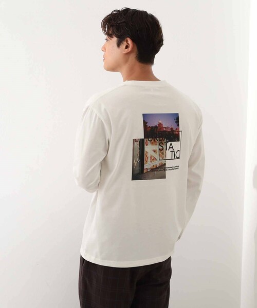 THE SHOP TK （ザ ショップ ティーケー ）の「フォトグラフィック長袖Tシャツ（Tシャツ/カットソー・メンズ・ブラック系/ホワイト系3/オフホワイト/ブラック・04/03/02）」の2枚目の写真