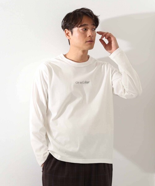 THE SHOP TK （ザ ショップ ティーケー ）の「フォトグラフィック長袖Tシャツ（Tシャツ/カットソー・メンズ・ブラック系/ホワイト系3/オフホワイト/ブラック・04/03/02）」の6枚目の写真