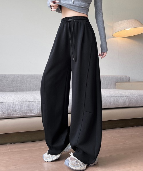 ReRe(リリ)の「ワイドシルエットスウェットパンツ(スウェットパンツ・レディース・ブラック/ネイビー/ダークグレー/ライトグレー/アッシュグレー/ホワイト・MEDIUM)」の1枚目の写真