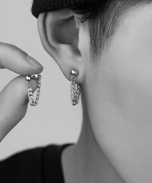 IZU】 チェーンフープピアス シルバー（ピアス（両耳用））｜VIBGYOR
