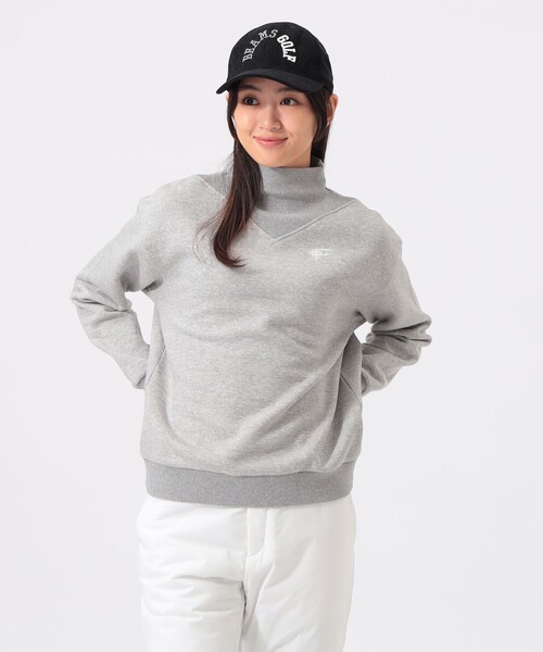 BEAMS GOLF(ビームスゴルフ)の「ORANGE LABEL / スタンドカラー 裏毛 プルオーバー(スウェット・レディース・ブラック/ホワイト/グレー・LARGE/MEDIUM/SMALL)」の3枚目の写真