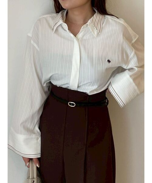 LAGUNAMOON（ラグナムーン）の「バイカラーベルトパンツ（その他パンツ・レディース・アイボリー/ダークブラウン/チャコールグレー/モカ・SMALL/MEDIUM）」の9枚目の写真