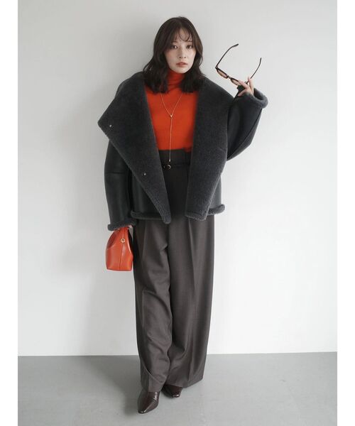 LAGUNAMOON（ラグナムーン）の「バイカラーベルトパンツ（その他パンツ・レディース・アイボリー/ダークブラウン/チャコールグレー/モカ・SMALL/MEDIUM）」の18枚目の写真