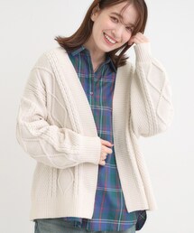 SHOO・LA・RUE | 【洗濯機可/S-LL】大人の抜け感 ざっくり編み モールケーブルカーディガン【CIRCRIC】(カーディガン/ボレロ)