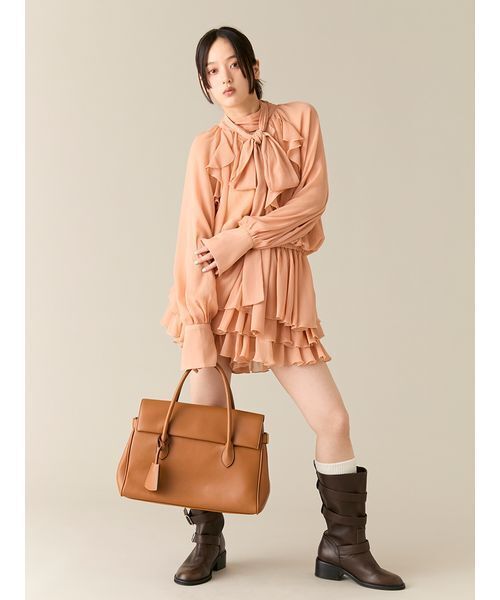 LILY BROWN(リリーブラウン)の「パーテーショントートバッグ(トートバッグ・レディース・キャメル/オレンジ/ブラック・F)」の14枚目の写真