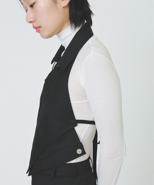 トップス soduk cross over denim vest トップス soduk cross over denim vest トップス soduk cross over