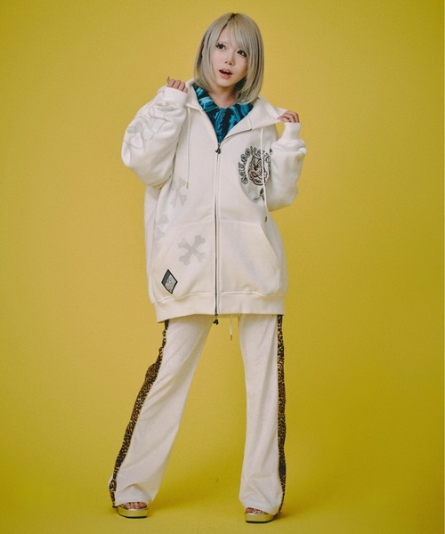 GALFY（ガルフィー）の「GALFY-ピカピカ骨骨パーカー（パーカー・メンズ・グレー/ブラック/ホワイト・L/XL）」の7枚目の写真
