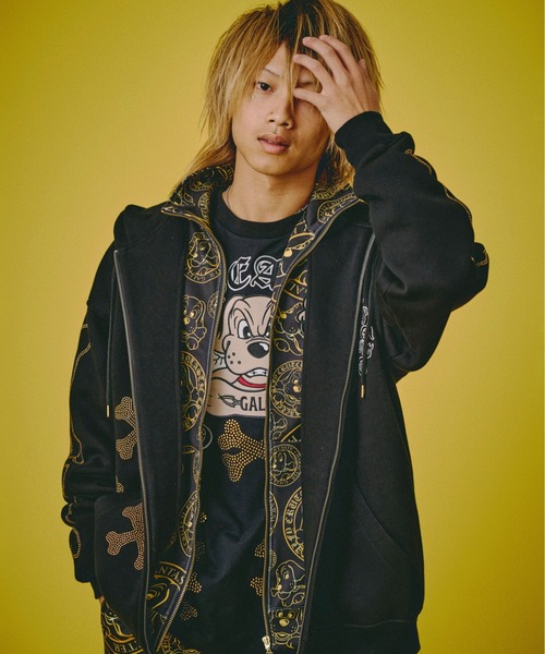 GALFY（ガルフィー）の「GALFY-ピカピカ骨骨パーカー（パーカー・メンズ・グレー/ブラック/ホワイト・L/XL）」の10枚目の写真
