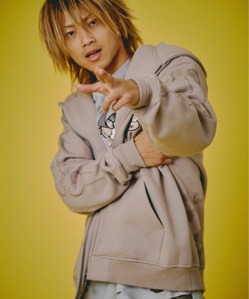 GALFY（ガルフィー）の「GALFY-ピカピカ骨骨パーカー（パーカー・メンズ・グレー/ブラック/ホワイト・L/XL）」の14枚目の写真