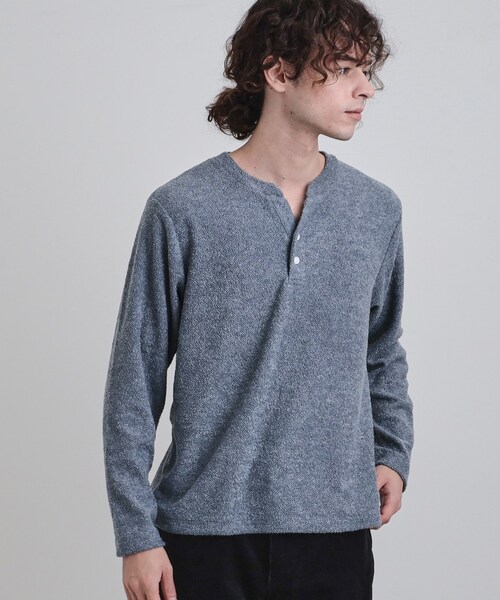 tk.TAKEO KIKUCHI(ティーケータケオキクチ)の「フェイクレイヤードモールカットソー(Tシャツ/カットソー・メンズ・ブラック/ライトブルー/ネイビー・02/03/04)」の2枚目の写真