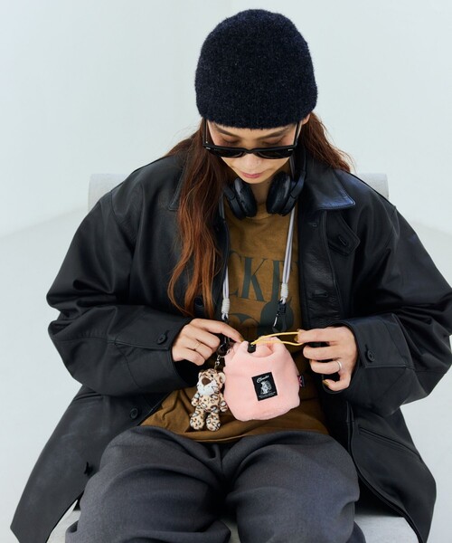 COBMASTER(コブマスター)の「Cobmaster/コブマスター 別注Fluffy Drawstring bag mini ドローストリング ミニバッグ(ショルダーバッグ・レディース・ブラック/グレー/グリーン/ピンク/ベージュ・ONE SIZE)」の22枚目の写真