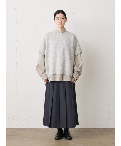 MidiUmi（ミディウミ）の「MidiUmi プリーツスカート（スカート・レディース・ブルー系その他/ブラウン/グレー・FREE）」の3枚目の写真