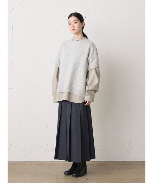 MidiUmi（ミディウミ）の「MidiUmi プリーツスカート（スカート・レディース・ブルー系その他/ブラウン/グレー・FREE）」の8枚目の写真