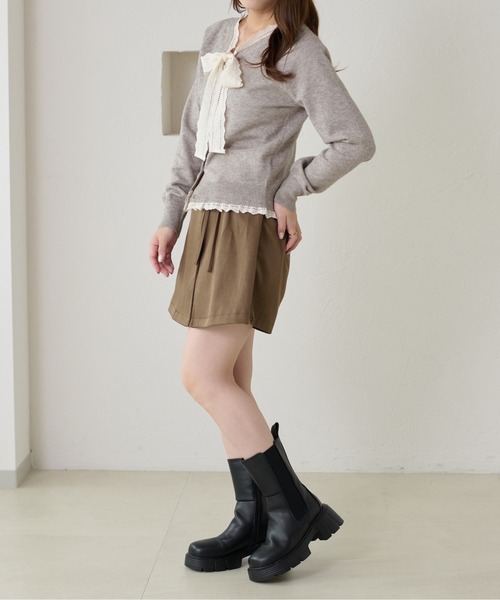 セール】【apres jour clair】レースリボンカーディガン（カーディガン