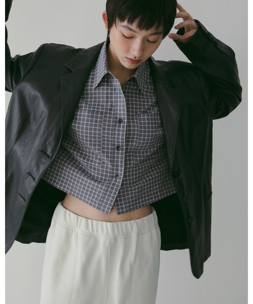 anuke（アンヌーク）の「Ecoleather Tailored Jacket（テーラードジャケット・レディース・ネイビー/アイボリー・36inch/38inch）」の10枚目の写真