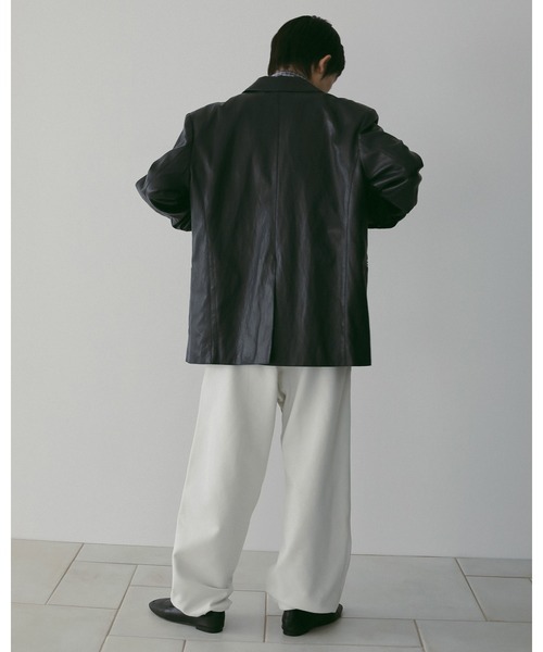 anuke（アンヌーク）の「Ecoleather Tailored Jacket（テーラードジャケット・レディース・ネイビー/アイボリー・36inch/38inch）」の9枚目の写真