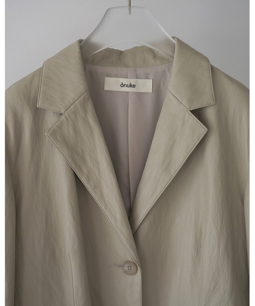 anuke（アンヌーク）の「Ecoleather Tailored Jacket（テーラードジャケット・レディース・ネイビー/アイボリー・36inch/38inch）」の12枚目の写真