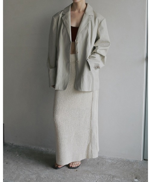 anuke（アンヌーク）の「Ecoleather Tailored Jacket（テーラードジャケット・レディース・ネイビー/アイボリー・36inch/38inch）」の22枚目の写真