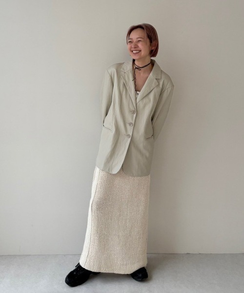 anuke（アンヌーク）の「Ecoleather Tailored Jacket（テーラードジャケット・レディース・ネイビー/アイボリー・36inch/38inch）」の19枚目の写真