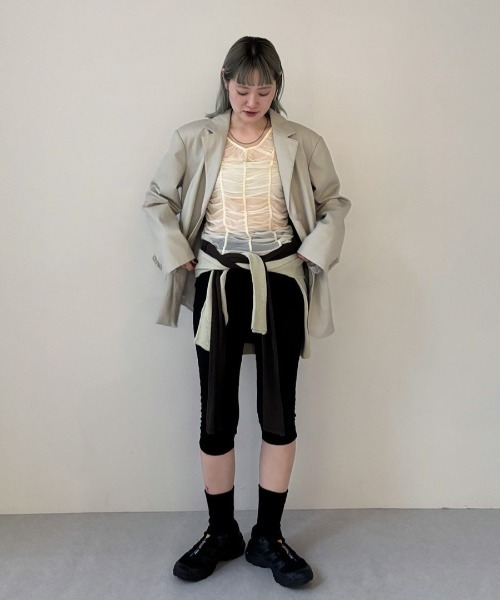 anuke（アンヌーク）の「Ecoleather Tailored Jacket（テーラードジャケット・レディース・ネイビー/アイボリー・36inch/38inch）」の20枚目の写真