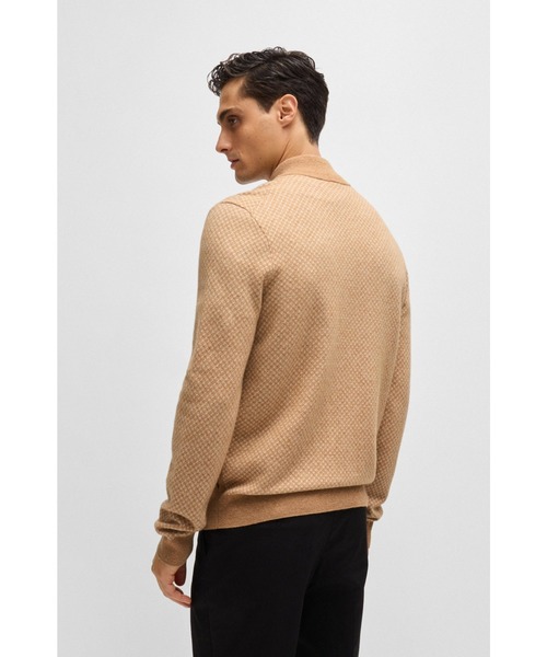 BOSS（ボス）の「ジップアップ ニットカーディガン バージンウール/コットン（ニット/セーター・メンズ・ベージュ・L/XL/M）」の3枚目の写真