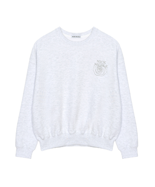 NICK&NICOLE(ニックアンドニコール)の「MINI VOLUME NICOLE ROSE SWEATSHIRT_MELANGE SILVER(スウェット・レディース・その他・FREE)」の4枚目の写真
