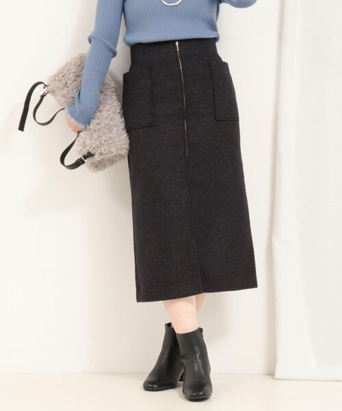 MICO COULIER（ミコクリエ）の「ネップツイードタイトスカート（スカート・レディース・ラベンダー/ネイビー・38/36）」の3枚目の写真
