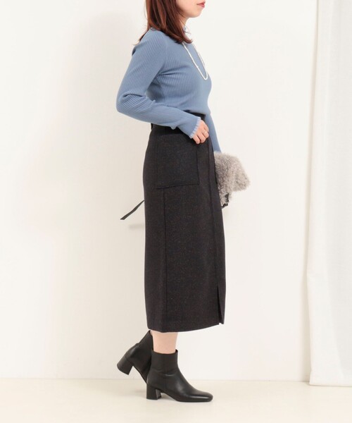 MICO COULIER（ミコクリエ）の「ネップツイードタイトスカート（スカート・レディース・ラベンダー/ネイビー・38/36）」の4枚目の写真