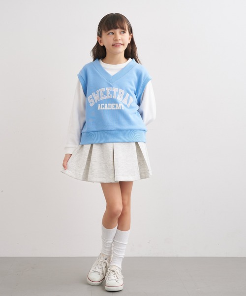 coca（coca）（コカ）の「キッズ　ソフトスウェットプリーツスカート（スカート・キッズ・ブラック/ライトグレー・130/140/150/120）」の4枚目の写真