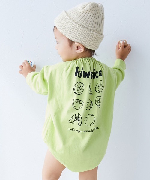 セール】綿100％ デビラボ プリント ゆったり 長袖 ロンパース