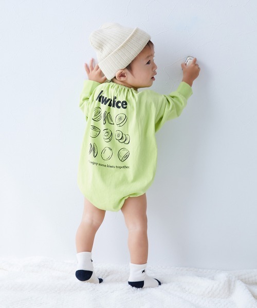 devirock（デビロック）の「綿100％ デビラボ プリント ゆったり 長袖 ロンパース（ロンパース・キッズ・ピンク系その他/イエロー系その他/グレー系その他/ホワイト系その他2/ブラック系その他/パープル系その他/ホワイト系その他/グリーン系その他2/グリーン系その他・80ｃｍ/70cm）」の19枚目の写真