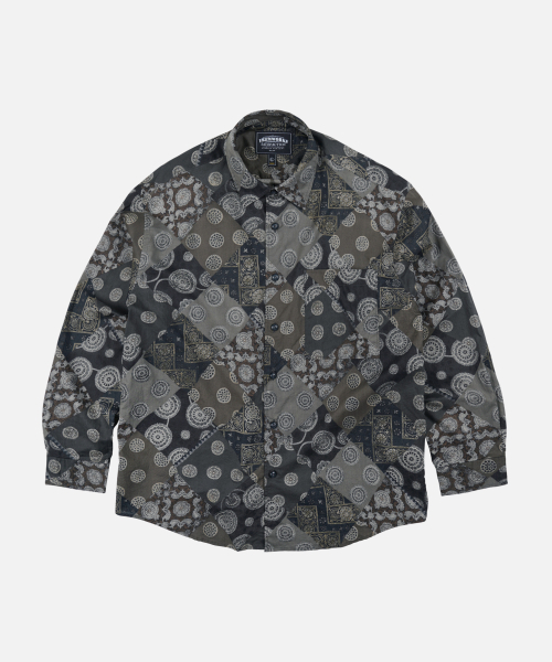 FRIZMWORKS(フリズムワークス)の「DIAMOND PATCHWORK RELAX SHIRT _ BLACK(シャツ/ブラウス・メンズ・その他・MEDIUM/LARGE/X-LARGE)」の1枚目の写真