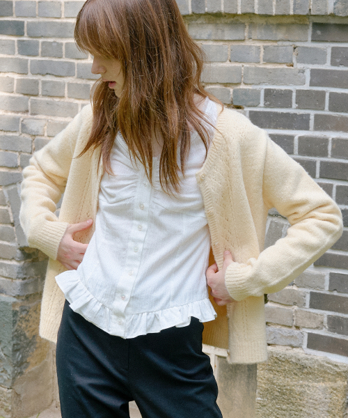 LETTER FROM MOON（レターフロムムーン）の「レイジフリルシャーリングブラウス（ホワイト）（シャツ/ブラウス・レディース・その他・SMALL/MEDIUM）」の5枚目の写真