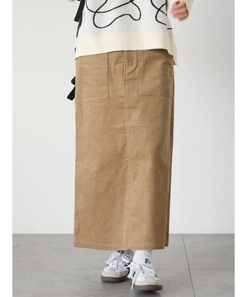 Lugnoncure（ルノンキュール）の「コーデュロイベイカースカート（スカート・レディース・チャコールグレー/ベージュ/オフホワイト・M/L）」の9枚目の写真