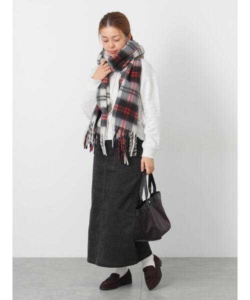 Lugnoncure（ルノンキュール）の「コーデュロイベイカースカート（スカート・レディース・チャコールグレー/ベージュ/オフホワイト・M/L）」の10枚目の写真