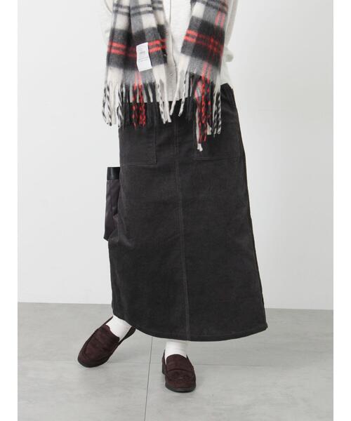 Lugnoncure（ルノンキュール）の「コーデュロイベイカースカート（スカート・レディース・チャコールグレー/ベージュ/オフホワイト・M/L）」の12枚目の写真