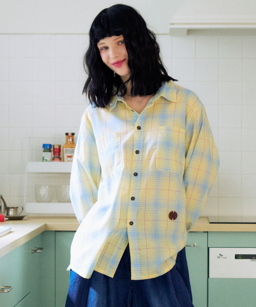 SLOWACID（スローアシッド）の「サマーライトチェックシャツ[レモン]（シャツ/ブラウス・レディース・その他・LARGE/MEDIUM）」の2枚目の写真