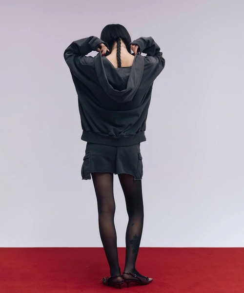 JOSEMOON/ジョゼムーン】OVERDYE ZIP HOODIE/オーバーサイズジップ