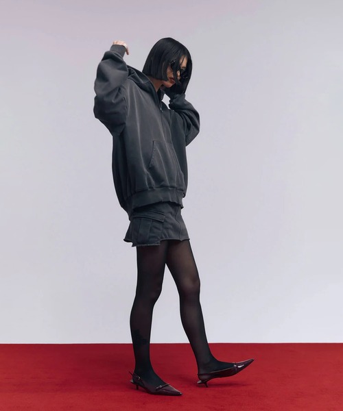 JOSEMOON/ジョゼムーン】OVERDYE ZIP HOODIE/オーバーサイズジップ