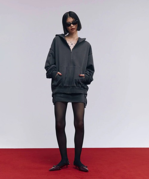 JOSEMOON/ジョゼムーン】OVERDYE ZIP HOODIE/オーバーサイズジップ