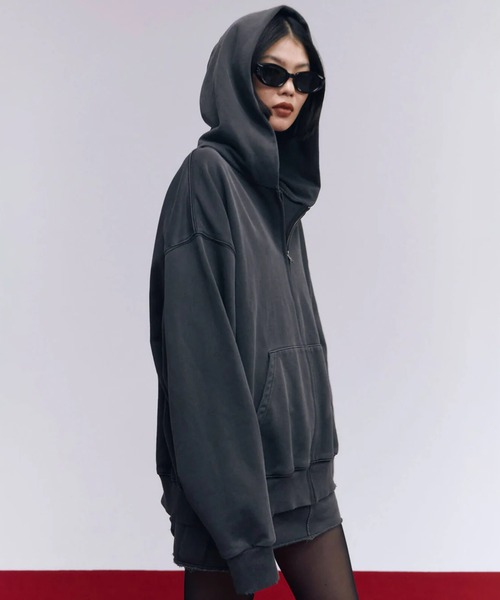JOSEMOON/ジョゼムーン】OVERDYE ZIP HOODIE/オーバーサイズジップ